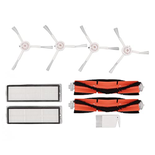 Omabeta Pinselfilter Ersatzkit für Mijia 1c F9 Mi Roboter Vakuum -Mop White Flat Comb Accessoires mit Silikon -Abs für Staubpollenallergie Reduktion von Omabeta