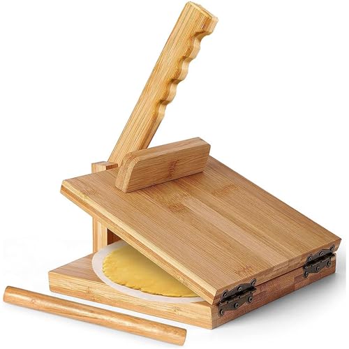 Omabeta Tortilla Press Holzteigmaschine mit 50 Pergamentpapieren, Manueller Tortilla -Hersteller für Hausgemachte Pizza Naan Fladenbrot Omabeta Tortilla Press Holzteigmaschine mit 50 Pergamentpapieren, Manueller Tortilla -Hersteller für Hausgemachte Pizza Naan Fladenbrot von Omabeta