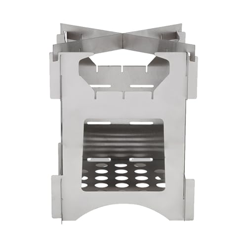 Omabeta Tragbarer Edelstahl-Klapp-Holzofen Zusammen Klappbar Holz Brennstoff Kompakt für Outdoor-Camping-Wander Picknick mit Glattem Polieren von Omabeta