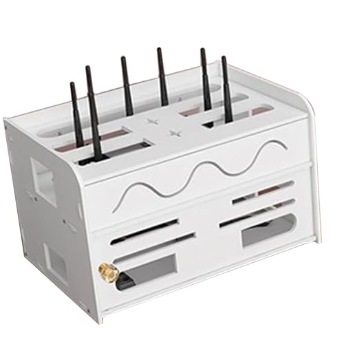 Omabeta Wand-Router-Kabelbox, WiFi-Router-Aufbewahrungsregal, Kabelversteck-Rack mit Professionellem Kabelkanal-Design für das Arbeitszimmer Im Home-Office von Omabeta