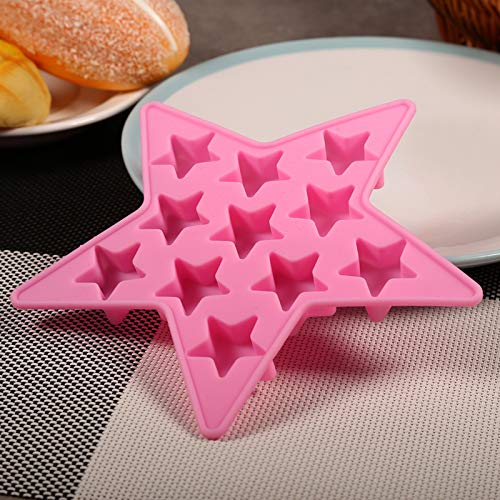 Silikon-Eisform, Eisschale Fünf-Sterne-Form Einfach zu bedienen Langlebig für Party für Club(Rosa) von Omabeta