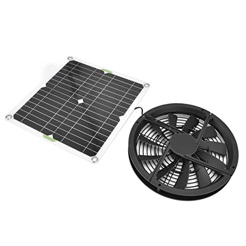 Solar-Gewächshausventilator, solarbetriebener Ventilator, rundes Belüftungsgehäuse, wasserdicht, 25,4 cm, 100 W, für Gewächshaus-Schuppen für Haustiere und Hühnerställe von Omabeta