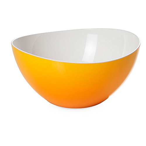 Omada Design Salatschüssel für Pasta und Salat, Schale aus zweifarbigem beständigem Kunststoff, Trendy Linie, 26cm Durchmesser, 3,5lt Kapazität, geeignet für Geschirrspüler, Gelbe von omada