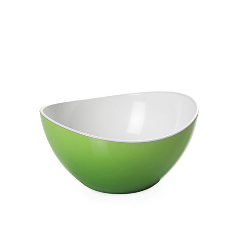 Omada Design Salatschüssel für Pasta und Salat, Schale aus zweifarbigem beständigem Kunststoff, Made in Italy, Trendy Linie, 14cm Durchmesser, 0,5lt Kapazität, geeignet für den Geschirrspüler, Grüne von omada