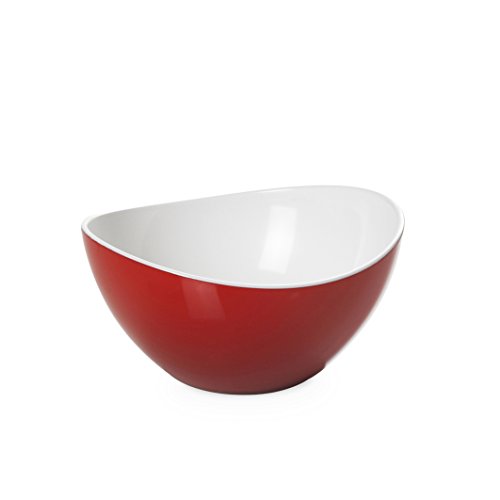 Omada Design Salatschüssel für Pasta und Salat, Schale aus zweifarbigem beständigem Kunststoff, Made in Italy, Trendy Linie, 12cm Durchmesser, 0,3lt Kapazität, geeignet für den Geschirrspüler, Rot von omada