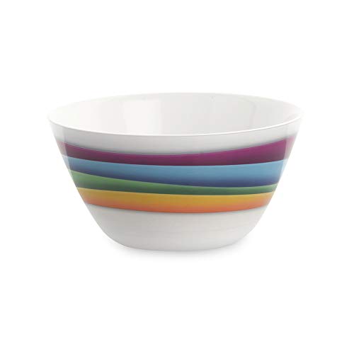 Omada Design 12 cm Schüssel von 0,5 L mit weißem Interieur und weißem Exterieur, aus unzerbrechlichem Kunststoff, stapelbar und spülmaschinenfest für den Außenbereich, Plexart-Linie (Color waves) Omada Design 12 cm Schüssel von 0,5 L mit weißem Interieur und weißem Exterieur, aus unzerbrechlichem Kunststoff, stapelbar und spülmaschinenfest für den Außenbereich, Plexart-Linie (Color waves) von omada