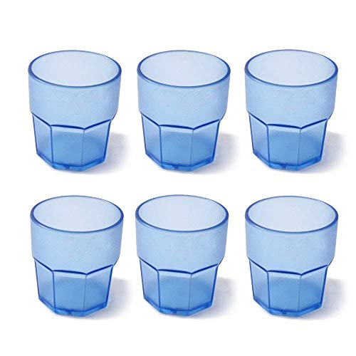 Omada Design Satz von Wassergläser aus Kunststoff, Fassungsvermögen von 30 Cl. Sie sind ideal für Getränke oder Long Drinks, Spülmaschinenfest, Made in Italy, Stapelbar, Linea Unglassy, Türkise Farbe von omada