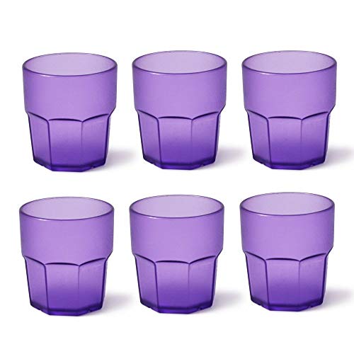 Omada Design Satz von Wassergläser aus Kunststoff, Fassungsvermögen von 30 Cl. Sie sind ideal für Getränke oder Long Drinks, Spülmaschinenfest, Made in Italy, Stapelbar, Linea Unglassy, Lila Farbe von omada