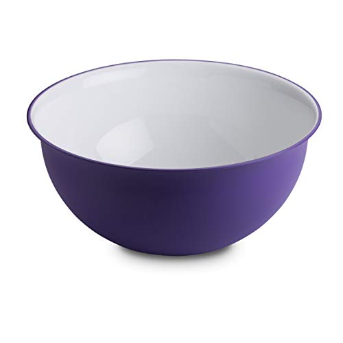 omada Design Schüssel für Pasta und Salat (6,5 Liter), Schüssel aus Polypropylen und integrierten antimikrobiellen Mitteln eliminiert Bakterien und Pilze. Made in Italy, Linea Sanaliving, Weiß Viola von omada