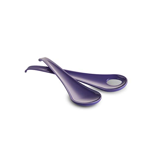 Omada Design Satz Salatbesteck, Länge: 27,5 cm, Linea Sanaliving aus integrierten antimikrobiellen Mitteln, um Bakterien und Pilze. Ideal für Salat, Pasta. Viola Farbe von omada