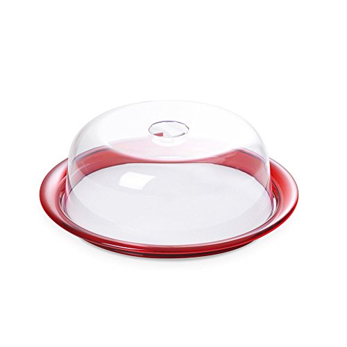 Omada Design Globo Kuchenform, Frischhalteglocke und 25 cm Tablett aus unzerbrechlichem Kunststoff, spülmaschinenfest von omada