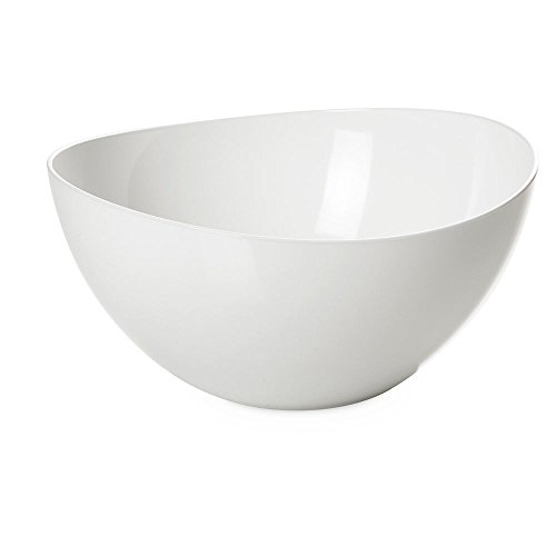 omada Design Salatschüssel für Pasta und Salat, Schale aus zweifarbigem beständigem Kunststoff, Trendy Linie, 26cm Durchmesser, 3,5lt Kapazität, geeignet für Geschirrspüler, Weiße von omada