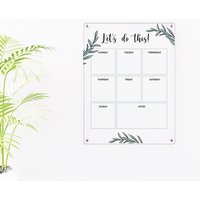 Acryl Wochenplaner 2023, Vertikaler Wochenplaner, Floral 2023 Wandkalender, Trocken Abwischbarer Acryl-Tisch Kalender Glas von OmakAcrylicDesign