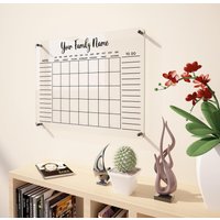Dry Erase Acryl Monatlicher Wandkalender - Glas Familienplaner, Personalisierte Whiteboard To-Do Liste, Abwischbarer Wand Organizer von OmakAcrylicDesign