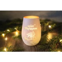 Windlicht "Merry Christmas"/Teelicht Lichterkette Weiß - Roségold Schwarz Rosegold Windlicht "Merry Christmas"/Teelicht Lichterkette Weiß - Roségold Schwarz Rosegold von OmasErikasLaedchen