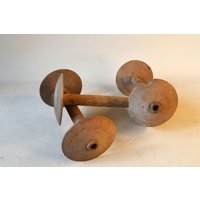 3 Sehr Alten Garnrollen Von Einem Spinnrad von OmasVintageDE