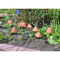 4 Stück Handgemacht Terracotta Blumen von OmasVintageDE