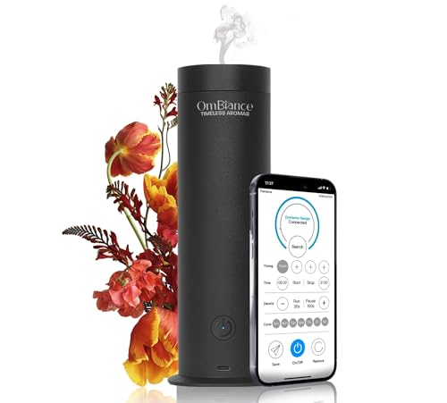 Ombiance - Smart Diffuser für ätherische Öle | Optimaler Duft durch innovative Verneblung. Leise, automatische Ein-/Ausschaltung, App-Steuerung. Perfekt für Zuhause, Schlafzimmer, Büro. von Ombiance