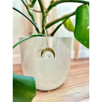 Messing Halbmond Pflanze Sonnenfänger Kristall Regenbogen Maker von OmbraAndLuce