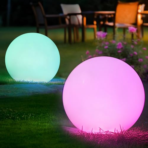 2PCS WRGB LED Solarleuchte für Garden, 30cm Solarlampe Kugelleuchte mit Fernbedienung, 16 Farbwechsel, 1200mAh Type-C Aufladbar Wasserdicht Kugellampe für Teich Balkon Rasen Patio Innen Terrasse IP66 2PCS WRGB LED Solarleuchte für Garden, 30cm Solarlampe Kugelleuchte mit Fernbedienung, 16 Farbwechsel, 1200mAh Type-C Aufladbar Wasserdicht Kugellampe für Teich Balkon Rasen Patio Innen Terrasse IP66 von Omdekor