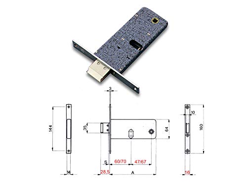 Omec 780 Einsteckschloss E70 ovaler Zylinder F16 von Omec