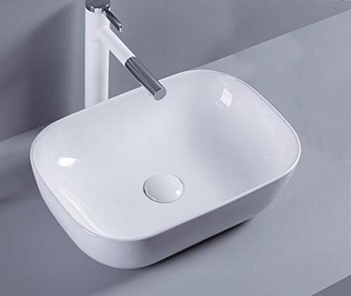 Aufsatzwaschbecken klein oval 46x33cm, kleines Waschbecken kearmik oval, Waschbecken Aufsatz klein, weiß von Omeere