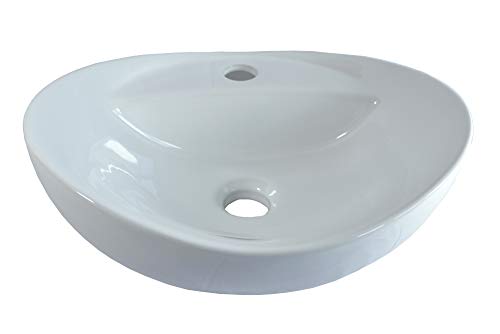 Aufsatzwaschbecken oval klein, Waschbecken Keramik klein, Aufsatz Waschbecken oval,Bad (Waschbecken 40,5x32,5x14cm) von Omeere