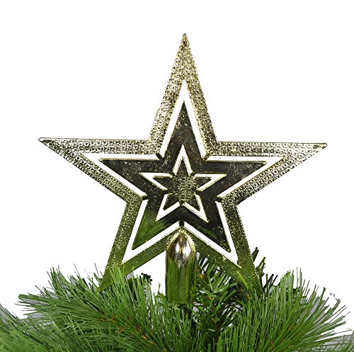 Omeere Christbaumspitze weihnachtsbaumspitze tannenbaumspitze Stern Silber Glitzernde, Gold Christbaumschmuck, (Gold) von Omeere