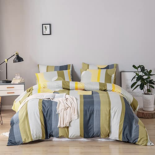 Omela Bettwäsche 135x200 Grün Grau Gestreift Microfaser Bettbezug mit Reißverschluss 2 Teilig Modern Geometrisch Muster Bettwäsche Set und Kissenbezug 80x80 cm Omela Bettwäsche 135x200 Grün Grau Gestreift Microfaser Bettbezug mit Reißverschluss 2 Teilig Modern Geometrisch Muster Bettwäsche Set und Kissenbezug 80x80 cm von Omela