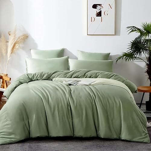 Omela Bettwäsche 135x200 Grün Salbeigrün 2 Teilig Microfaser Unifarben Bettbezug Weich und Bequem Bettwäsche Set Reißverschluss - 135 x 200 + 80 x 80 cm Omela Bettwäsche 135x200 Grün Salbeigrün 2 Teilig Microfaser Unifarben Bettbezug Weich und Bequem Bettwäsche Set Reißverschluss - 135 x 200 + 80 x 80 cm von Omela