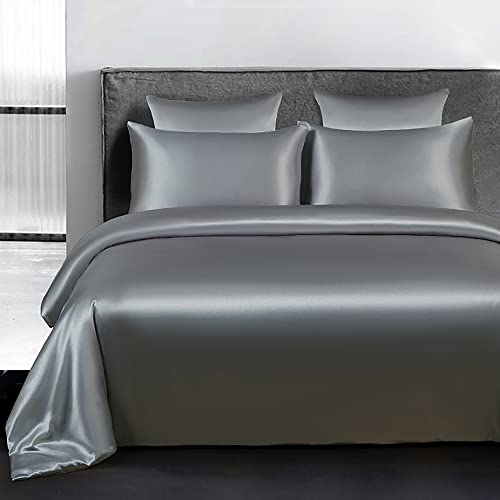 Omela Bettwäsche Satin 135x200 Grau Einfarbig Glatt Glänzend Bettbezug mit Reißverschluss 2 Teilig 100% Glanzsatin Polyester Sommerbettwäsche Set Kissenbezug 80x80 cm Omela Bettwäsche Satin 135x200 Grau Einfarbig Glatt Glänzend Bettbezug mit Reißverschluss 2 Teilig 100% Glanzsatin Polyester Sommerbettwäsche Set Kissenbezug 80x80 cm von Omela