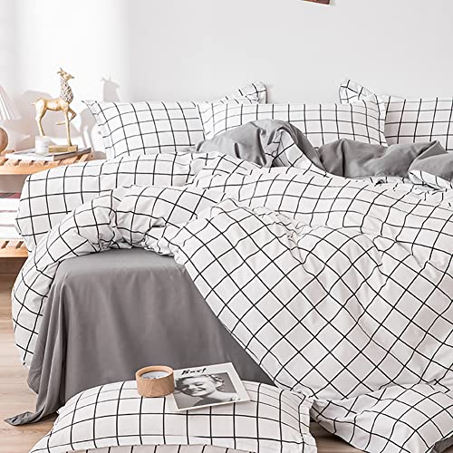 Omela Schwarz Weiß Kariert Bettwäsche Set 200x200 3 Teilig Microfaser Schwarz Weiss Karo Bettbezug Karomuster Grau Weiß Wendebettwäsche Set mit Kissenbezug 80x80 cm Reißverschluss Omela Schwarz Weiß Kariert Bettwäsche Set 200x200 3 Teilig Microfaser Schwarz Weiss Karo Bettbezug Karomuster Grau Weiß Wendebettwäsche Set mit Kissenbezug 80x80 cm Reißverschluss von Omela