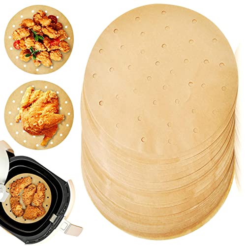 100 Stück Backpapier Airfryer 22CM perforiert rundes Luftfritteusen Pergamentpapier Antihaft Einweg Papiereinlagen Backen Liner Zubehör für Mikrowelle HeißLuftfritteuse Bratpfanne Ofen von Omenlucker