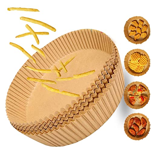 Backpapier für heißluftfritteuse 16 cm Rund Backpapier Air Fryer 50PCS Antihaft Einweg Luftfritteusen Pergamentpapier für Bratpfanne Ofen Mikrowelle Und HeißLuftfritteuse von Omenlucker