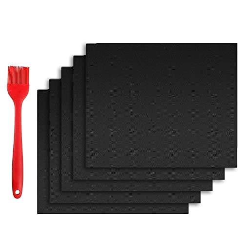 Dauerbackfolie für Backofen 40 * 33cm Wiederverwendbares Backpapier für Keksen Pizza Set+Bürste Grill Zuschneidbar und Spülmaschinenfest 5er von Omenlucker