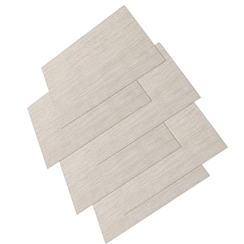 Tischdecke Leinen Tischsets Stoff aus 100% Leinen Platzset Boho Tisch Deko für Esstisch Leinen Natur Beige 6er Set von Omenlucker