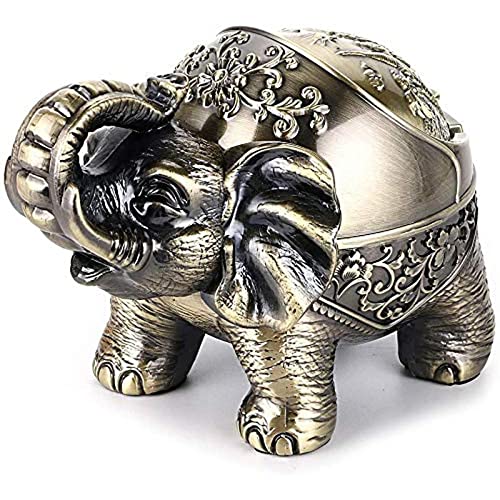 Windfester Vintage Metall Elefant Aschenbecher Schreibtisch Dekor Mit Deckel FüR Drinnen Und DraußEn BüRo Wohnzimmer von Omenlucker