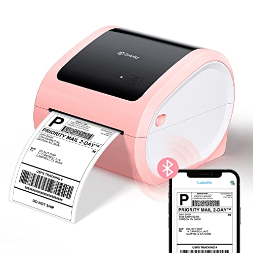 Omezizy Bluetooth DHL Etikettendrucker, D520BT Versandetiketten Drucker 4x6, Thermodrucker für Versandpakete, Kompatibel mit DHL, Ebay, Amazon, Etsy, Wish, Shopify von Omezizy