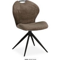 OMG Design Esszimmerstuhl "River" (Set) 2 Stk. Stoff Drehstuhl mit auto-return, mit Handgriff von Omg Design