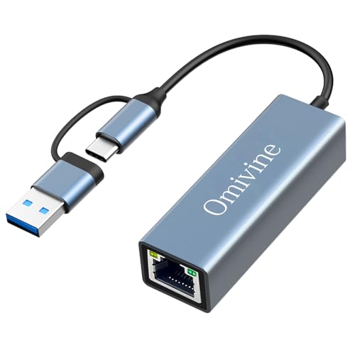 USB C auf Ethernet Adapter mit USB 3.0 auf RJ45 1000 Mbps Verkabeltes Netzwerk 10/100/1000 Gigabit LAN Ethernet Adapter für Windows XP, MAC OS, Linux, Vista 7 8 10 11 USB C auf Ethernet Adapter mit USB 3.0 auf RJ45 1000 Mbps Verkabeltes Netzwerk 10/100/1000 Gigabit LAN Ethernet Adapter für Windows XP, MAC OS, Linux, Vista 7 8 10 11 von Omivine