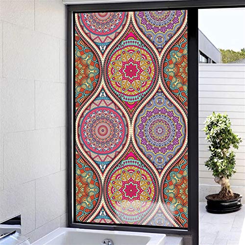 Ommda Fensterfolie Orientalisch Sonnenschutz Hitzeschutz Lichtdurchlässig 3D Lichtblick Fensterfolie Selbstklebend Statisch Klebefolie Ohne Kleber,CM1022-11,58x90cm von Ommda