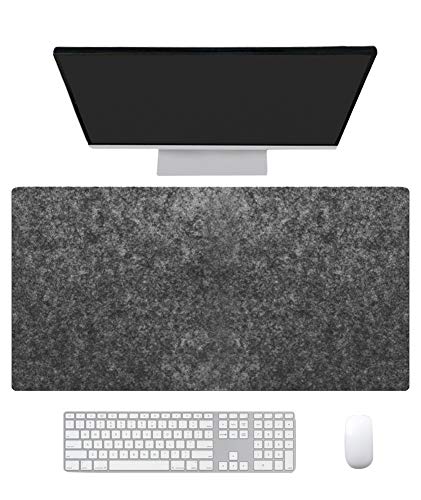 Ommda Wasserdichte Office Mauspad Filz Multifunktionales Schreibtischunterlage Mouse Pad Anti Rutsch Abwischbar Groß für Büro und Zuhause Schwarzgrau,100x60cm von Ommda