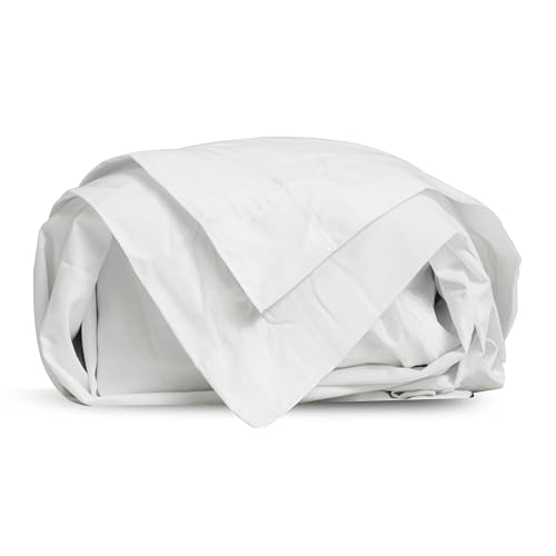 Spannbettlaken mit Reißverschluss, Fadenzahl 800, 2 Bettlaken mit Reißverschluss oben + 1 Spannbetttuch, 100 % ägyptische Baumwolle, einfach zu ersetzen und anzubringen, mit 38,1 cm tiefer Tasche von Omnegon