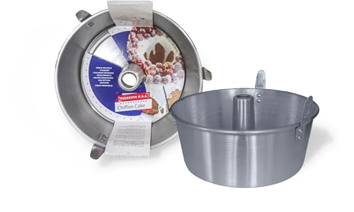 Omniacasa Aluminiumform mit abnehmbarem Kegel für Chiffon Cake, Engelkuchen und Donuts, 28 cm Durchmesser, Silber von Omniacasa