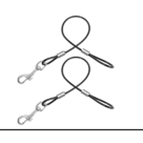 Omnikryp 2 Stück Hundeleine, 60 cm Führleine mit Karabiner Stahldrahtseil, Hundeleinen Wetterfeste, Hundeleine Bissfest zum Trainieren und Gassi Gehen für Welpen Kleine Mittlere Große Hunde, Schwarz von Omnikryp
