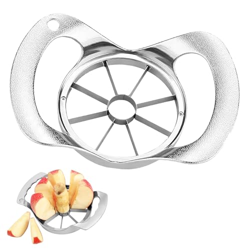 Omnikryp Apfelschneider, Edelstahl Apfelteiler, Apfelspalter mit Scharfer Klinge, Apfelausstecher für 8 Gleichmäßige Stücke, Obstschneider Ideal für Äpfel, Birnen, Drachenfrucht, Tomaten, Kartoffeln von Omnikryp