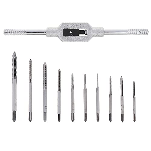 Omninmo 11pcs Mini Tap Wrench Set Metric Tap Set with High Speed Steel Hand Screw Thread Plug Taps M1 M1.2 M1.4 M1.6 M1.7 M1.8 M2 M2.5 M3 M3.5 Adjustable Tap Wrench for Woodworking M1Achinery Omninmo 11pcs Mini Tap Wrench Set Metric Tap Set with High Speed Steel Hand Screw Thread Plug Taps M1 M1.2 M1.4 M1.6 M1.7 M1.8 M2 M2.5 M3 M3.5 Adjustable Tap Wrench for Woodworking M1Achinery von Omninmo
