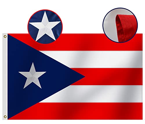 Robuste Puerto Rico Flagge, 90x150 cm, langlebigstes Oxford-Nylon 210D,bestickte Sterne,vier Reihen Nähte Fliegenenden,Die Commonwealth of Puerto Rican Flaggen Dekoration Geschenk Hof Haus Banner Robuste Puerto Rico Flagge, 90x150 cm, langlebigstes Oxford-Nylon 210D,bestickte Sterne,vier Reihen Nähte Fliegenenden,Die Commonwealth of Puerto Rican Flaggen Dekoration Geschenk Hof Haus Banner von Omnisexual