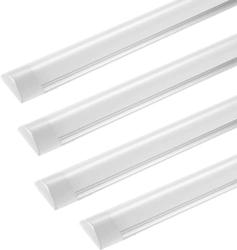 4Pcs Feuchtraumleuchte LED,30W LED Deckenleuchte Leuchtstofflamp,6500K 3000LM Badezimmer Lampe,Led Lichtleiste für Garage Lager Werkstatt Bad Feuchtraum Büro Keller Shop,Kaltweiß Led Deckenleuchte von Omprar