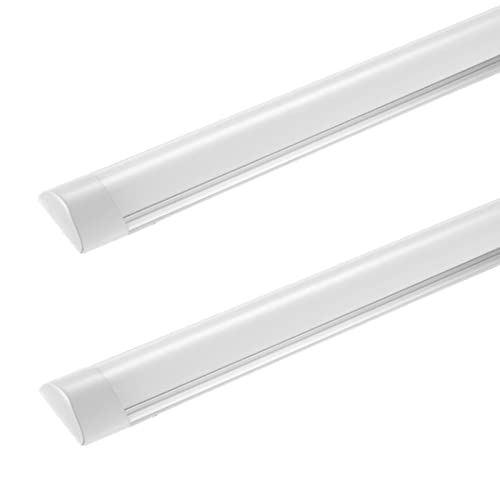 Feuchtraumleuchte LED 120cm, 2er LED Deckenleuchte Leuchtstofflamp,6500K 4000LM Badezimmer Lampe,Led Lichtleiste für Garage Lager Werkstatt Bad Feuchtraum Büro Keller Shop,Warmweiß Led Deckenleuchte von Omprar